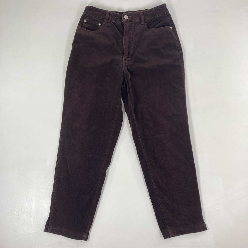 Y2K Anchor Blue Corduroy Pants Womens L Brown Straight Leg High Rise Vintage - Picture 12 of 16